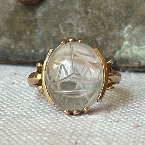 Antique/Vintage 10k Scarab Beetle Ring - Picture 8 of 8